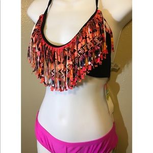 NWT Macy’s raisins swimwear sz medium fringe